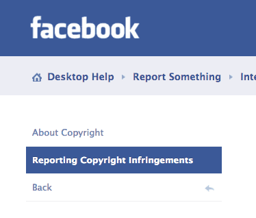 Facebook Report Copyright Trademark Infringement
