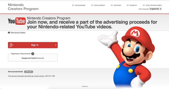 imod Rendition korn Nintendo opens up automated YouTube revenue-sharing program