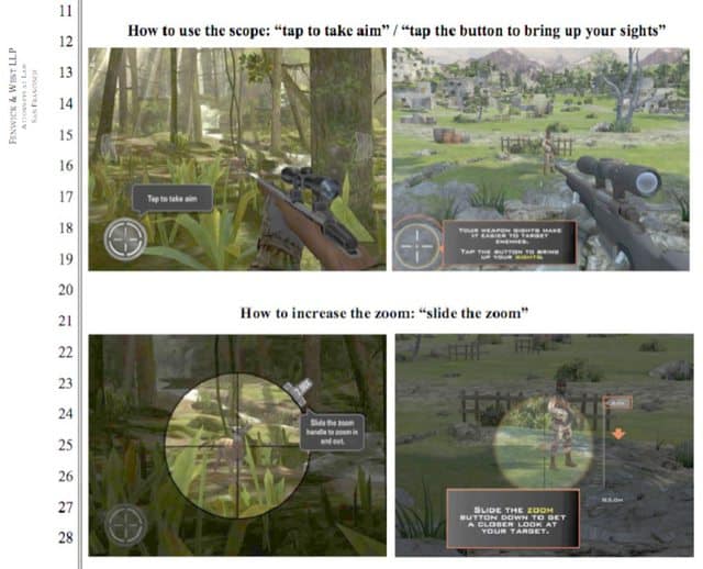 Images from Glu Mobile's complaint
